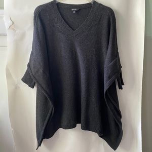 Simply Vera Charcoal Pullover Poncho-style Sweater